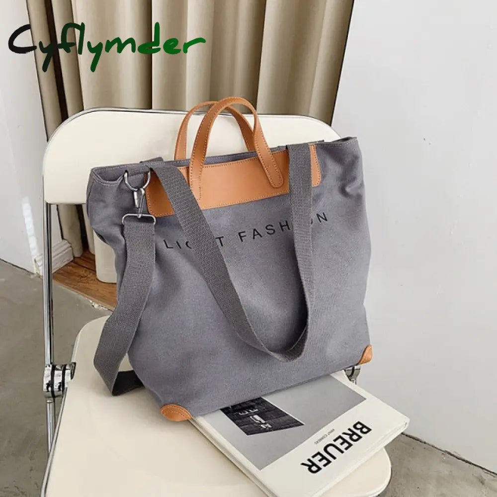 Cyflymder Casual Canvas Women Handbags Designer Letters Shoulder Crossbody Bags Female Large