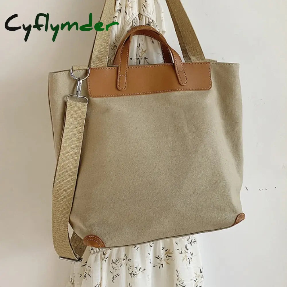 Cyflymder Casual Canvas Women Handbags Designer Letters Shoulder Crossbody Bags Female Large