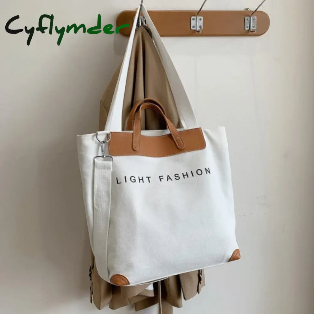 Cyflymder Casual Canvas Women Handbags Designer Letters Shoulder Crossbody Bags Female Large