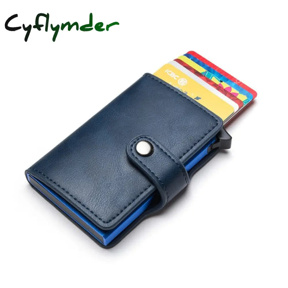 Cyflymder Casual Card Holder Hasp Protector Smart Case Rfid Aluminum Box Slim Men And Women Pu