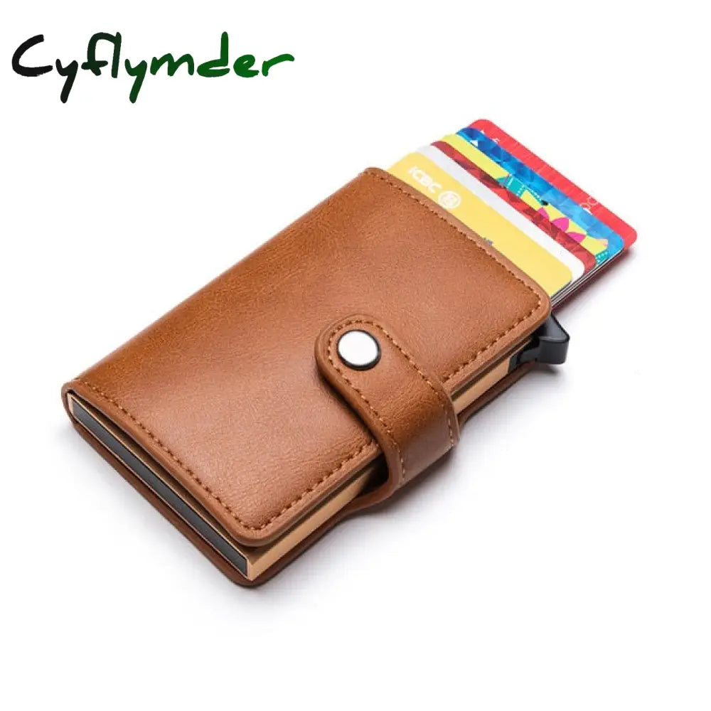 Cyflymder Casual Card Holder Hasp Protector Smart Case Rfid Aluminum Box Slim Men And Women Pu