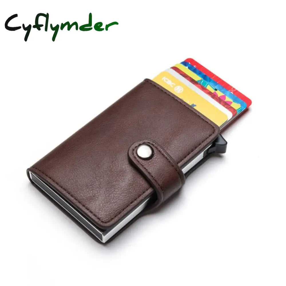 Cyflymder Casual Card Holder Hasp Protector Smart Case Rfid Aluminum Box Slim Men And Women Pu