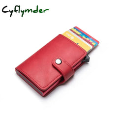 Cyflymder Casual Card Holder Hasp Protector Smart Case Rfid Aluminum Box Slim Men And Women Pu