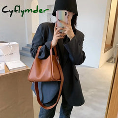 Cyflymder Casual Cute Small Pu Leather Crossbody Bags For Women Winter Shoulder Handbags Female