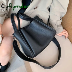 Cyflymder Casual Cute Small Pu Leather Crossbody Bags For Women Winter Shoulder Handbags Female