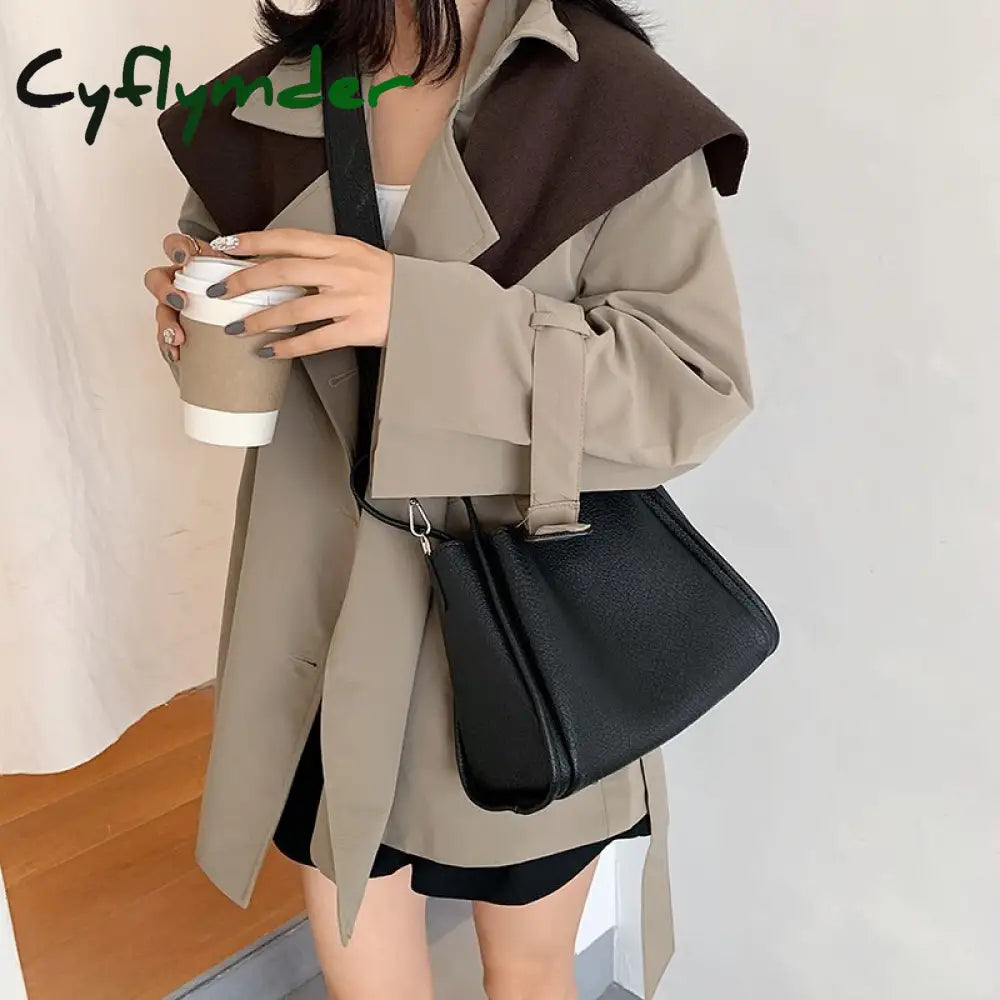 Cyflymder Casual Cute Small Pu Leather Crossbody Bags For Women Winter Shoulder Handbags Female