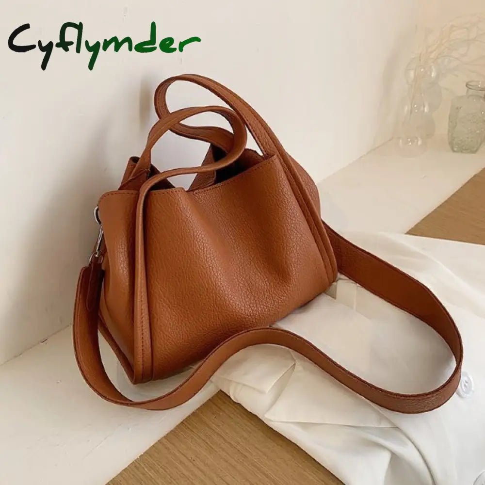 Cyflymder Casual Cute Small Pu Leather Crossbody Bags For Women Winter Shoulder Handbags Female