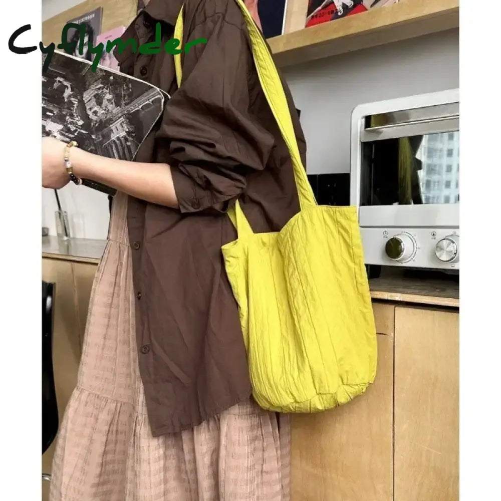 Cyflymder Casual Fashion Bag for Women Shopper Handbags Environmental Storage Reusable Shoulder Tote Bag School Bags