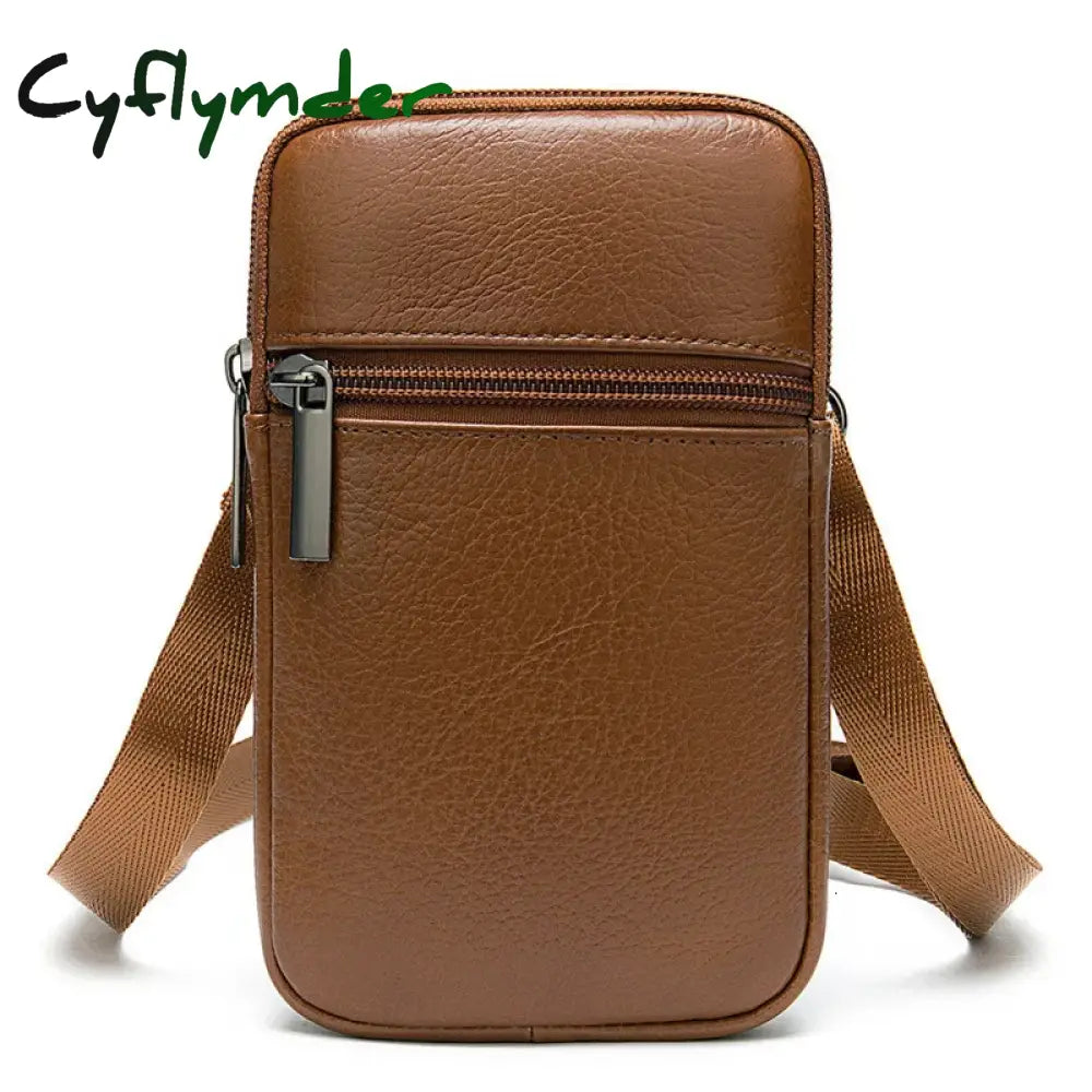 Cyflymder Casual Genuine Leather Messenger Bags Mens Bag For Men Small Phone Men’s Crossbody