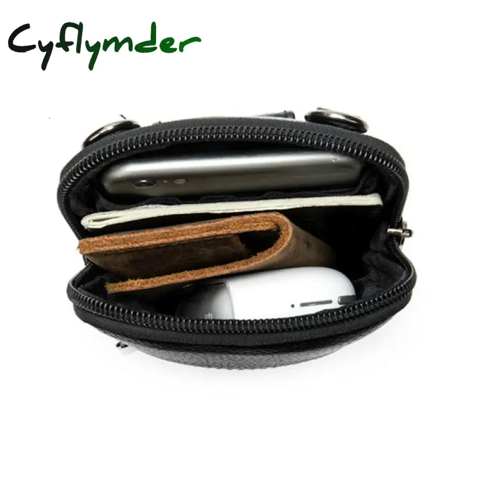 Cyflymder Casual Genuine Leather Messenger Bags Mens Bag For Men Small Phone Men’s Crossbody