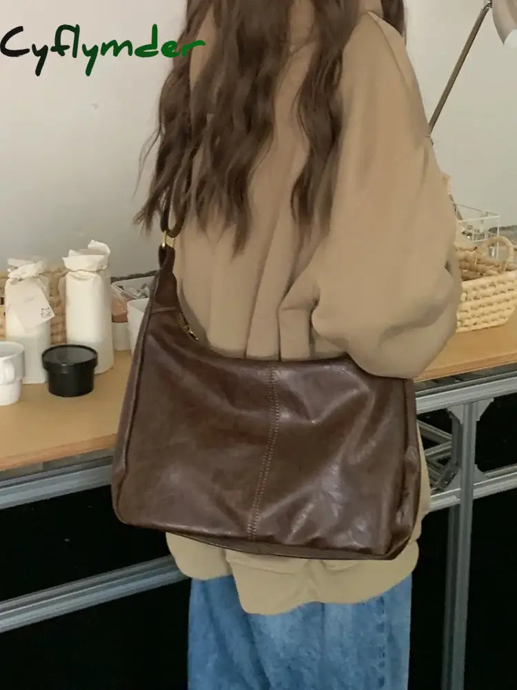 Cyflymder Casual Lage Capacity Messenger Bag Women Fashion Designer Luxury Female Tote Bag High Quality PU Leather