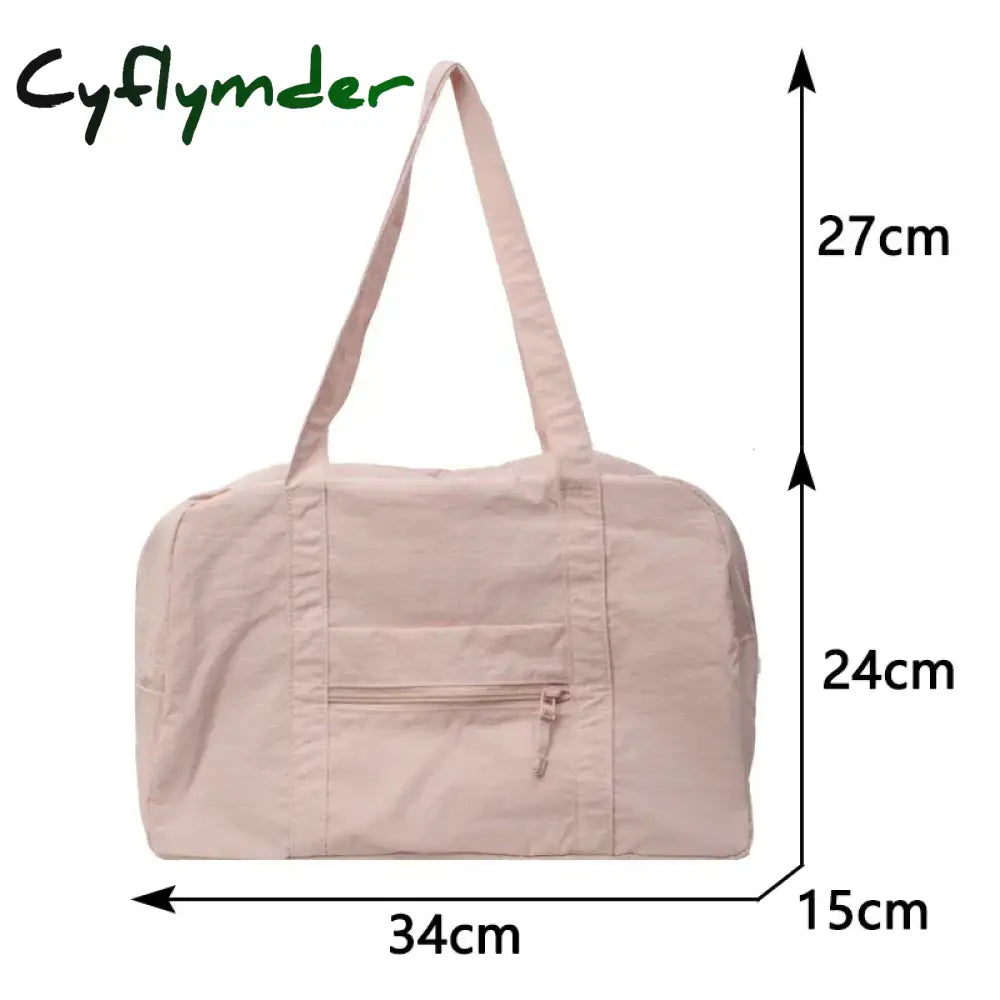 Cyflymder Casual Large Capaci Nylon Cloth Bag Women New Fashion Commuter Shoulder Bag Short-Distance Travel Bag Fitness