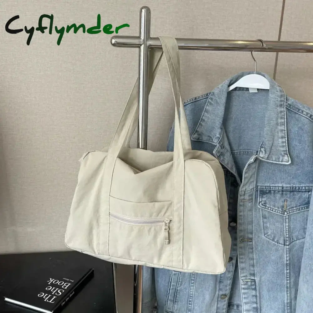 Cyflymder Casual Large Capaci Nylon Cloth Bag Women New Fashion Commuter Shoulder Bag Short-Distance Travel Bag Fitness