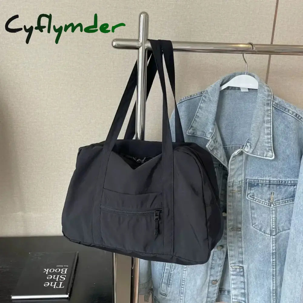 Cyflymder Casual Large Capaci Nylon Cloth Bag Women New Fashion Commuter Shoulder Bag Short-Distance Travel Bag Fitness