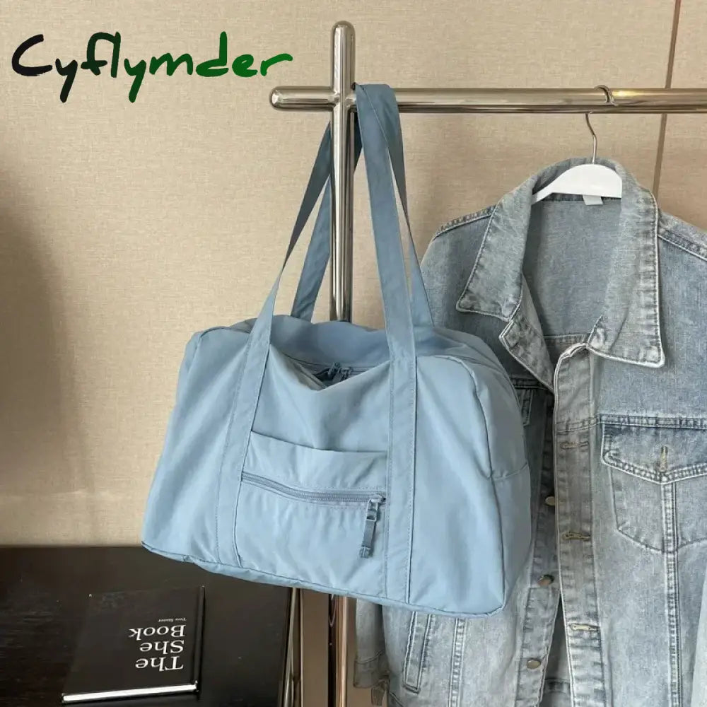 Cyflymder Casual Large Capaci Nylon Cloth Bag Women New Fashion Commuter Shoulder Bag Short-Distance Travel Bag Fitness