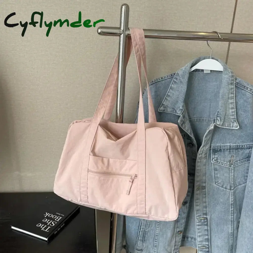 Cyflymder Casual Large Capaci Nylon Cloth Bag Women New Fashion Commuter Shoulder Bag Short-Distance Travel Bag Fitness