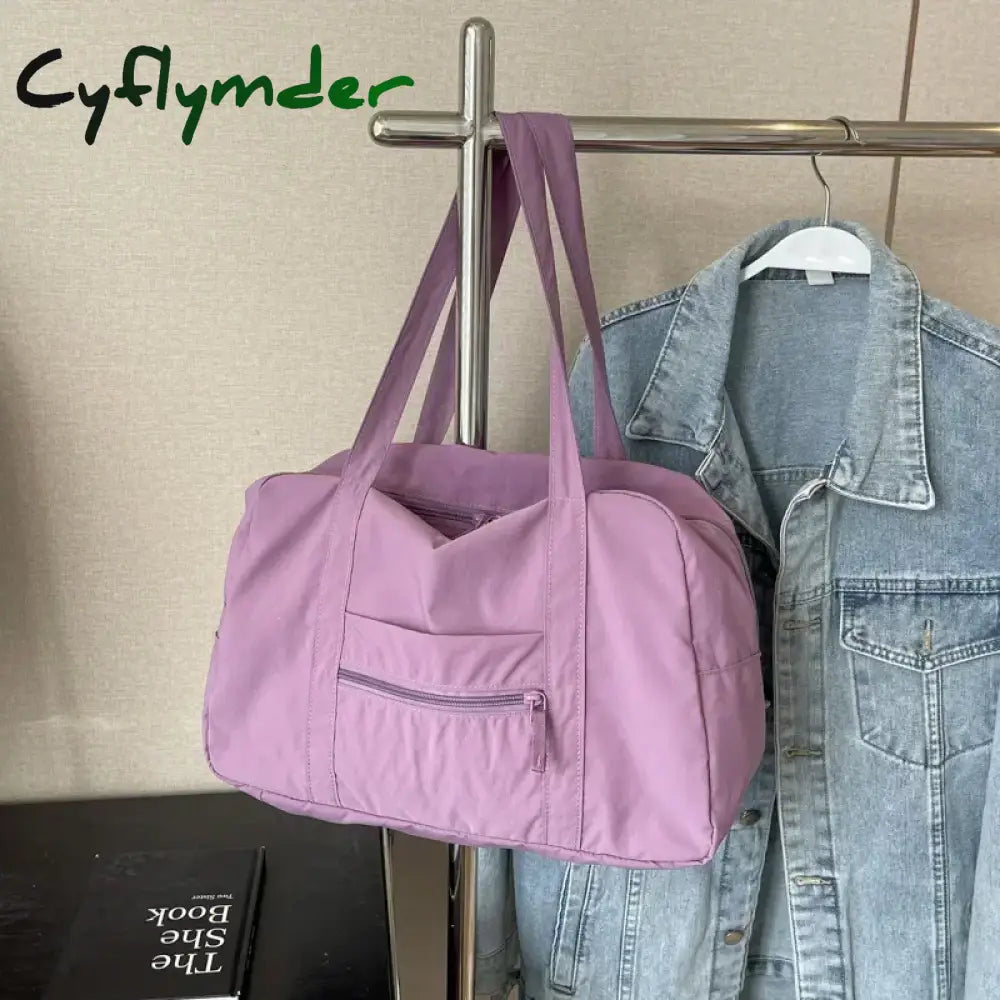 Cyflymder Casual Large Capaci Nylon Cloth Bag Women New Fashion Commuter Shoulder Bag Short-Distance Travel Bag Fitness