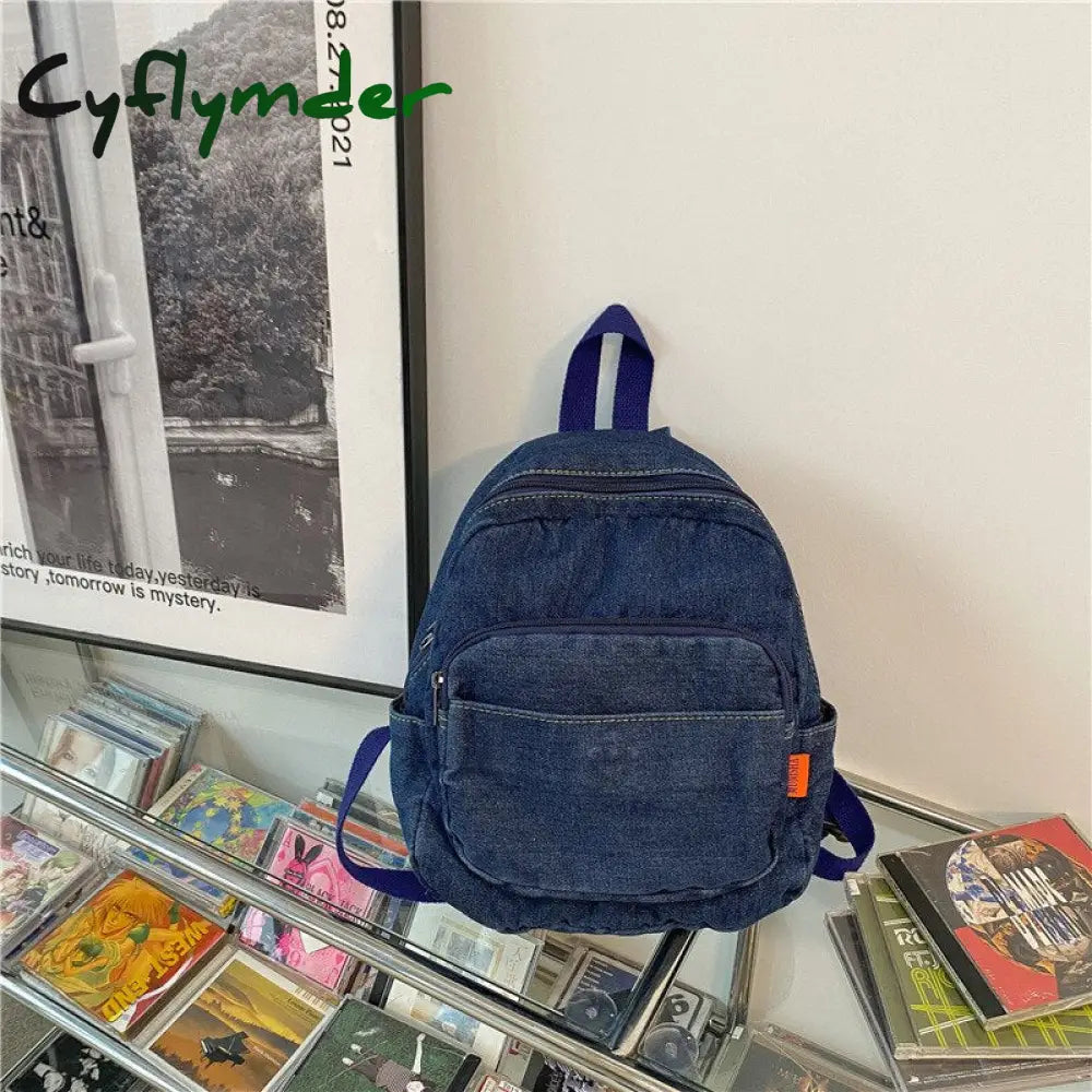 Cyflymder Casual Large Capacity Denim Women Backpacks High Quality Ladies Daily Travel Bag