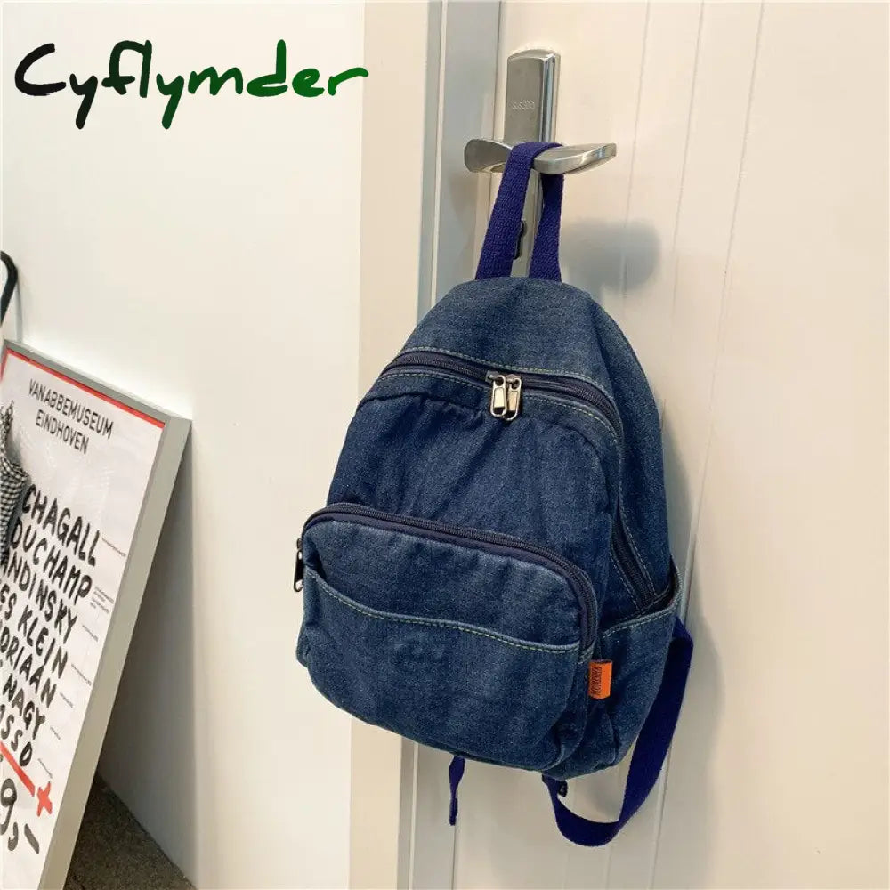 Cyflymder Casual Large Capacity Denim Women Backpacks High Quality Ladies Daily Travel Bag