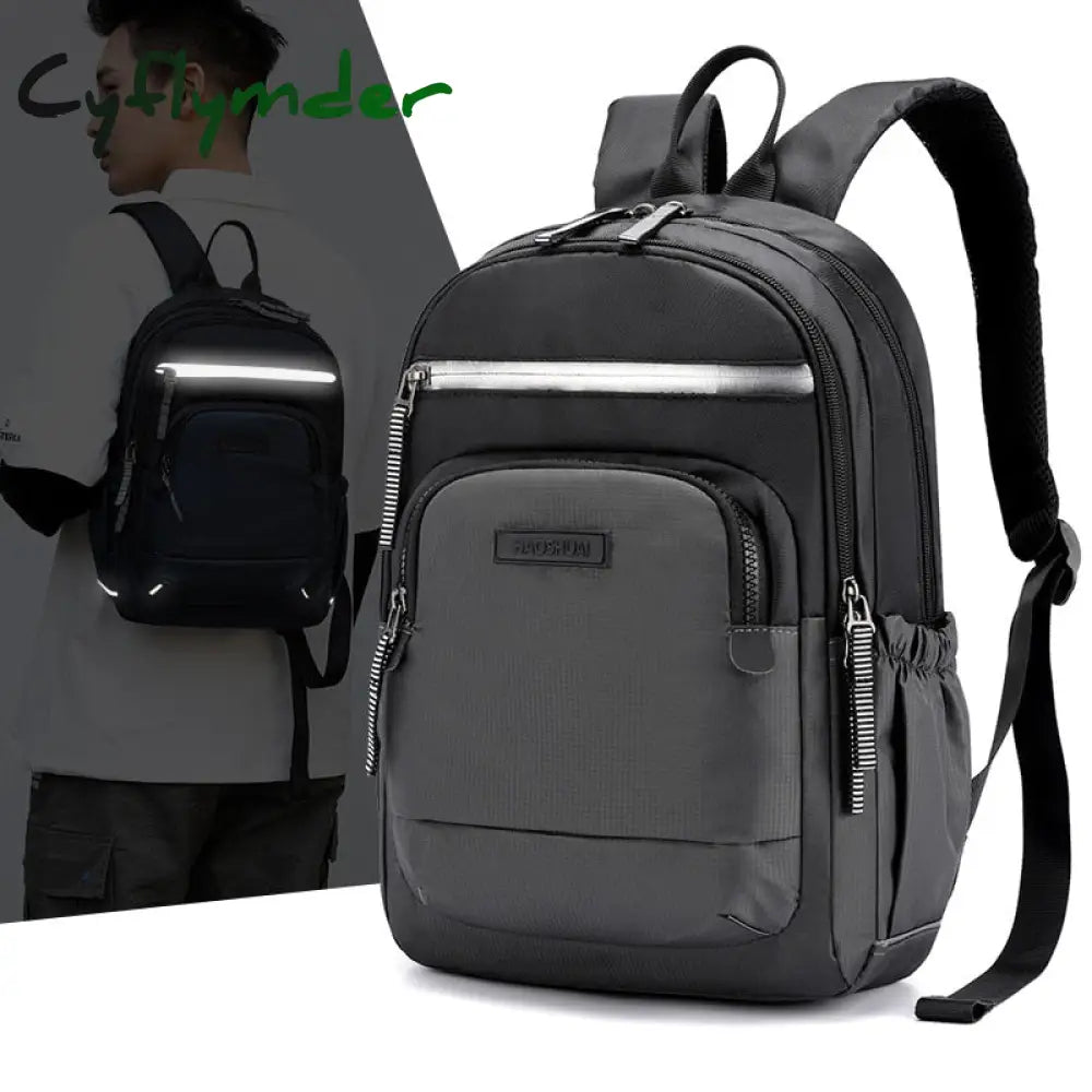 Cyflymder Casual Men Small Backpack Multi-Function School Book Bag For College Student Waterproof