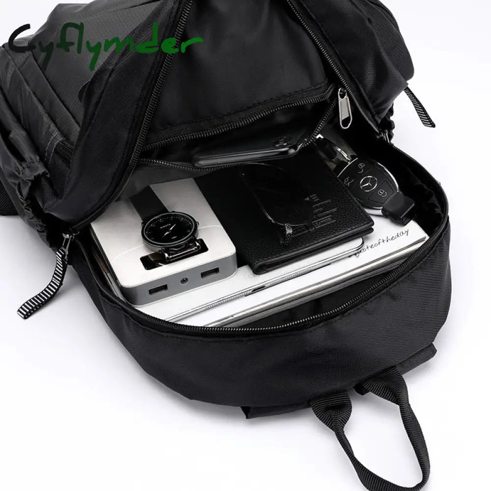 Cyflymder Casual Men Small Backpack Multi-Function School Book Bag For College Student Waterproof