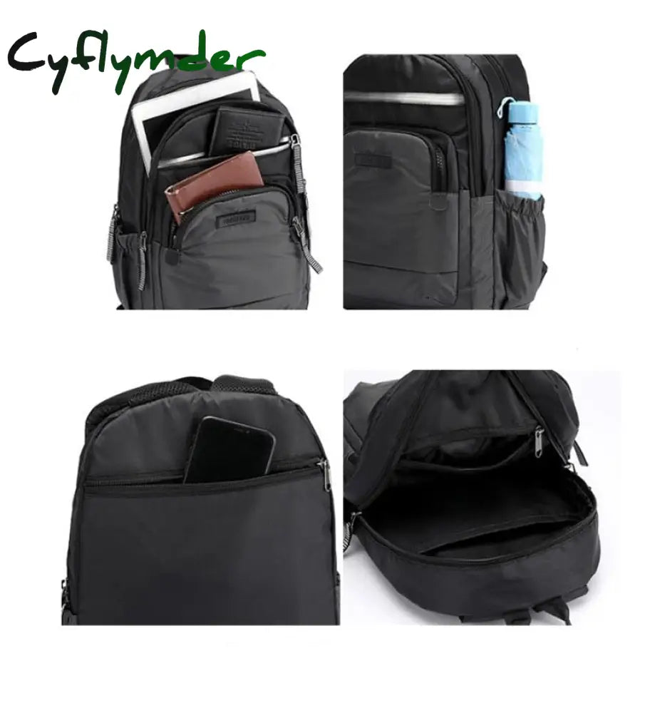 Cyflymder Casual Men Small Backpack Multi-Function School Book Bag For College Student Waterproof