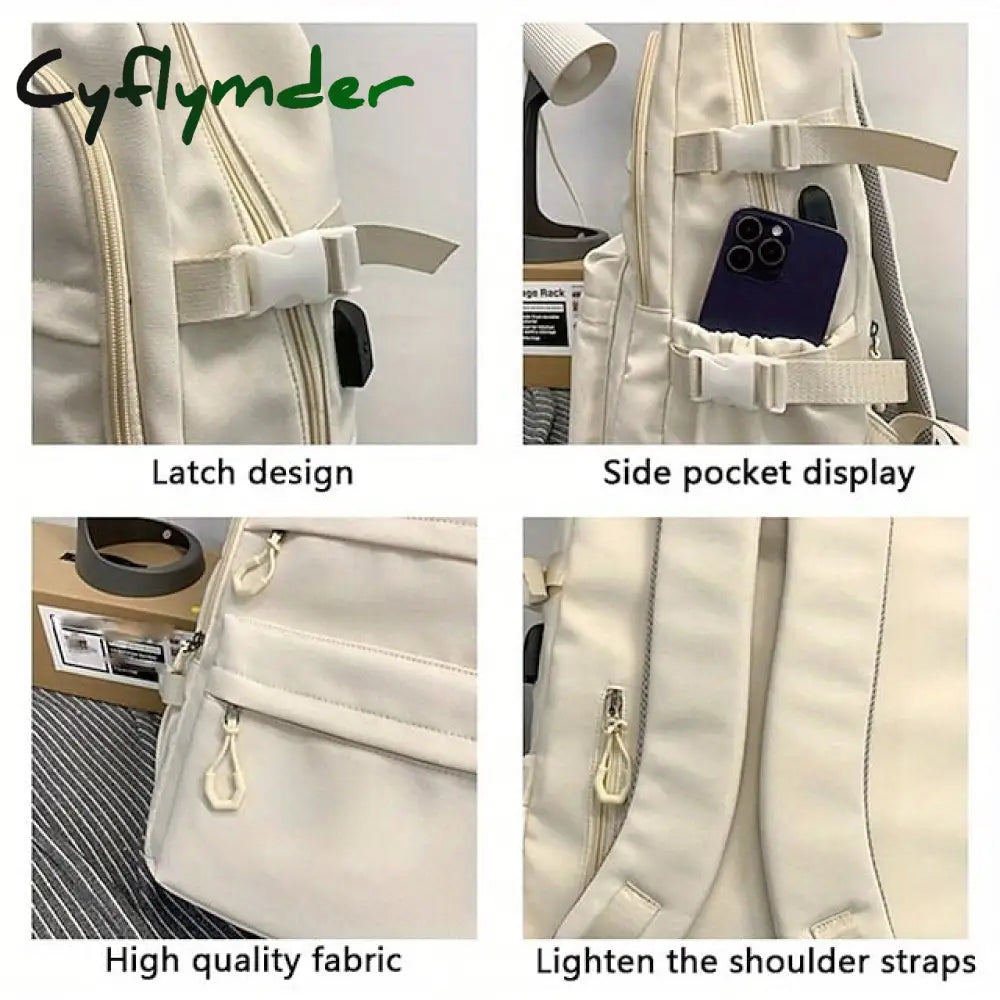 Cyflymder Casual Nylon Backpack For School And Travel - Stylish Durable Design Perfect Students