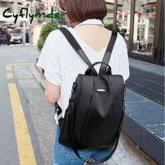 Cyflymder Casual Oxford Backpack Women Black Waterproof Nylon School Bags For Teenage Girls High