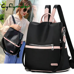 Cyflymder Casual Oxford Backpack Women Black Waterproof Nylon School Bags For Teenage Girls High