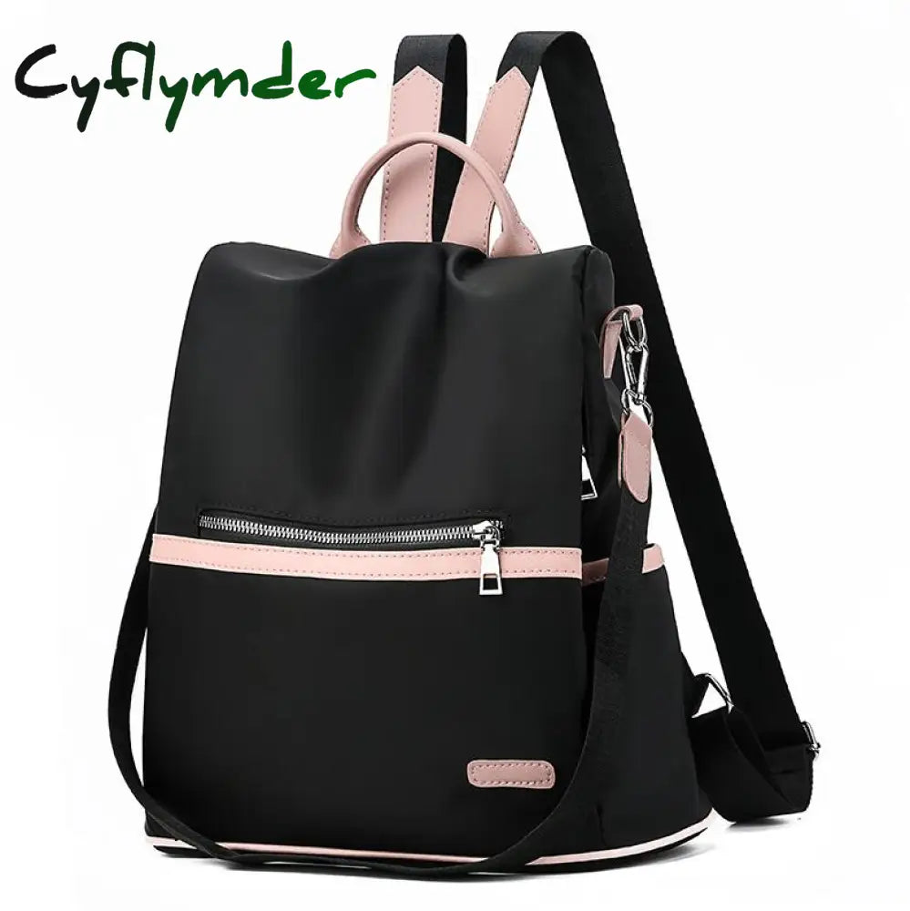 Cyflymder Casual Oxford Backpack Women Black Waterproof Nylon School Bags For Teenage Girls High