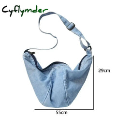 Cyflymder Casual Simplicity Large Shoulder Bags Women Canvas High Capacity Shopping Bag Crossed