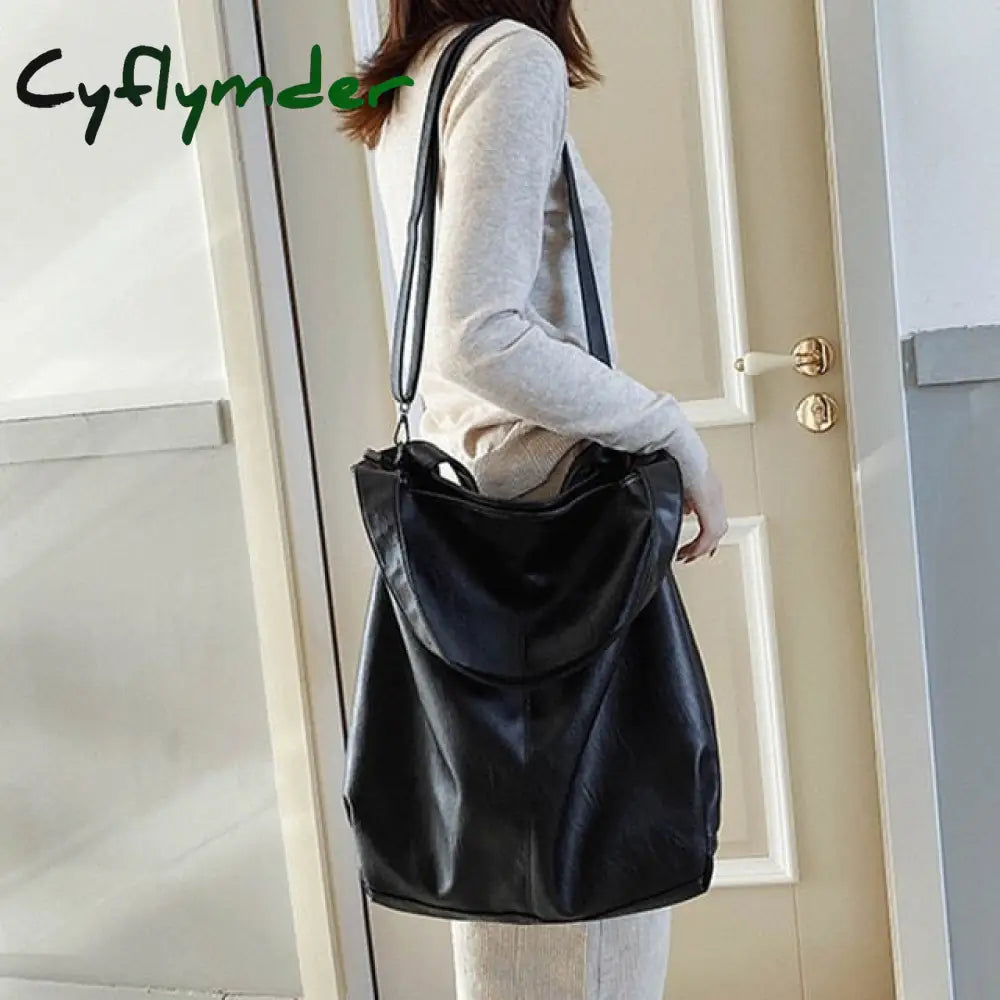 Cyflymder Casual Soft Large Capacity Tote Luxury Bag Women Handbags Designer Look Pu Leather