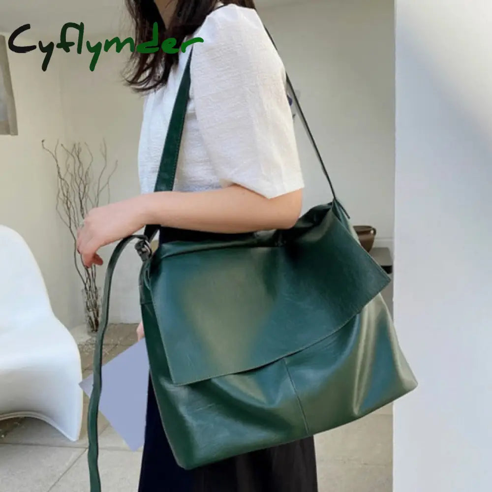 Cyflymder Casual Soft Large Capacity Tote Luxury Bag Women Handbags Designer Look Pu Leather