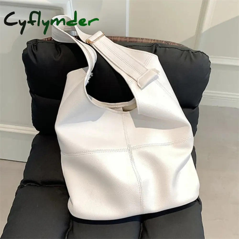 Cyflymder Casual Soft Large Capacity Tote Luxury Bag Women Handbags Designer Look Pu Leather