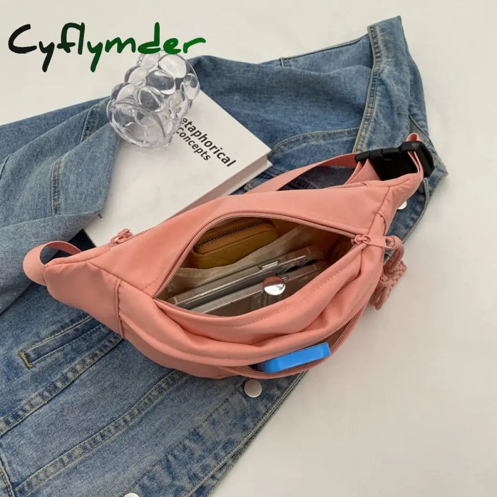 Cyflymder Casual Trend Waist Bag Hip Pack Street Style Women Belt Bags Large Capacity Nylon Packs