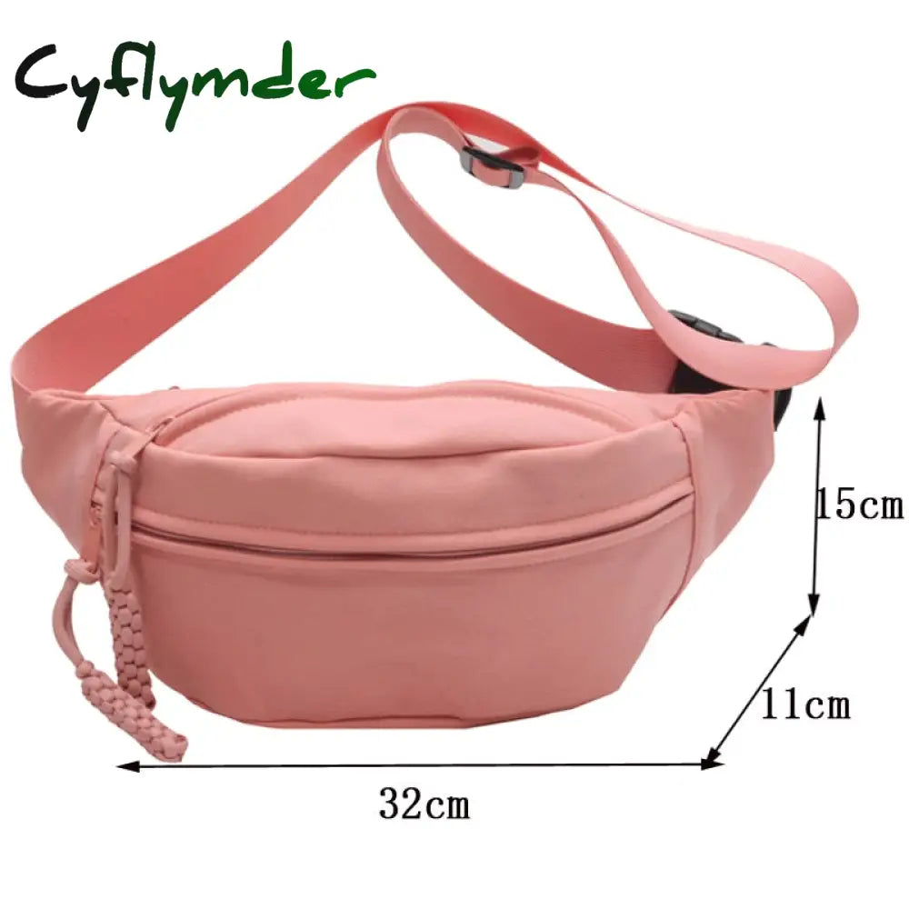 Cyflymder Casual Trend Waist Bag Hip Pack Street Style Women Belt Bags Large Capacity Nylon Packs