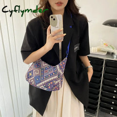 Cyflymder Casual Underarm Shoulder Bags Large Crossbody Bag Canvas Purses And Handbags For Women