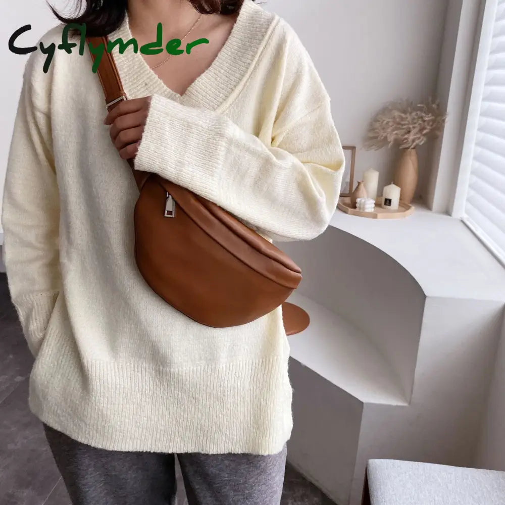 Cyflymder Casual Waist Bag Women Chest Shoulder Bags Female Pu Leather Belt Bolso Fanny Pack