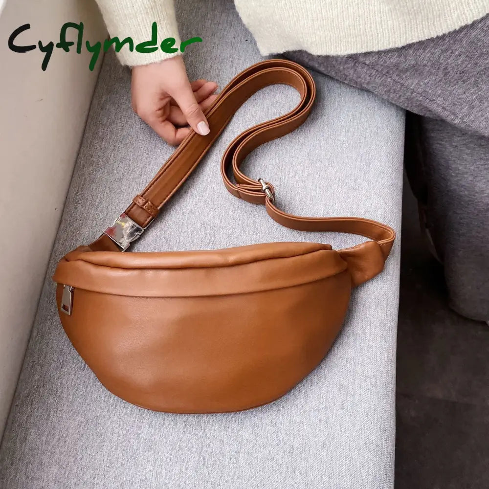 Cyflymder Casual Waist Bag Women Chest Shoulder Bags Female Pu Leather Belt Bolso Fanny Pack