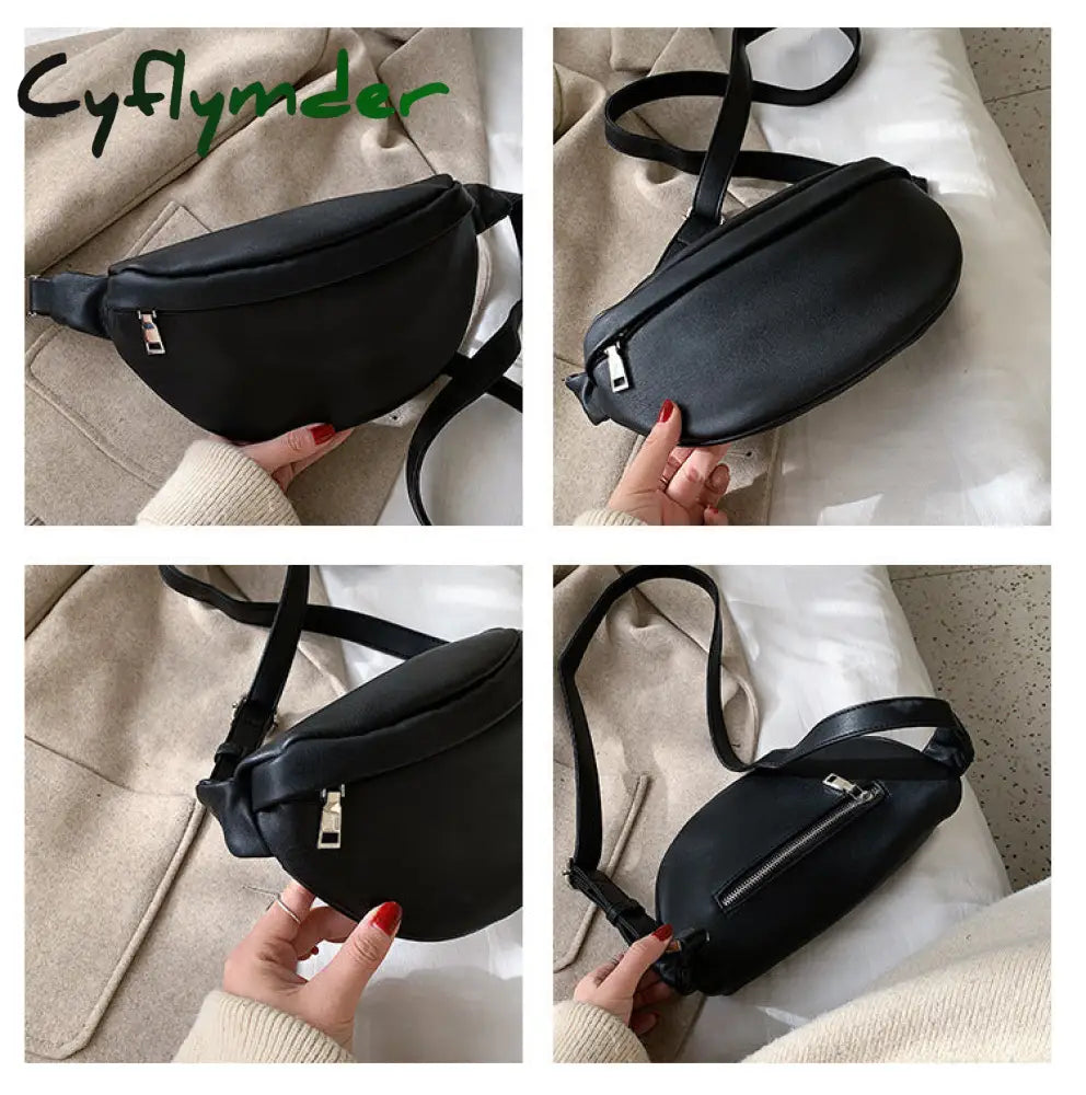 Cyflymder Casual Waist Bag Women Chest Shoulder Bags Female Pu Leather Belt Bolso Fanny Pack