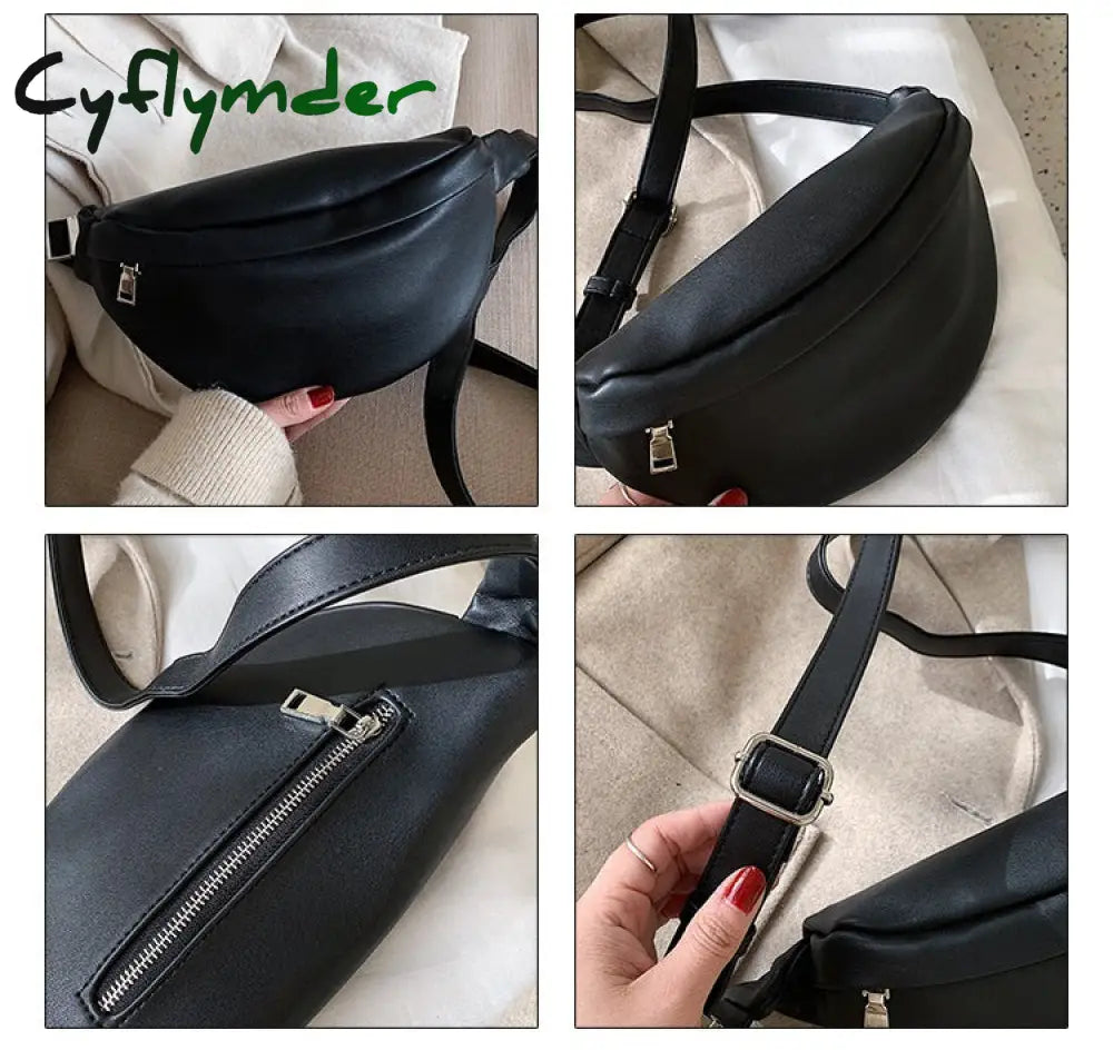 Cyflymder Casual Waist Bag Women Chest Shoulder Bags Female Pu Leather Belt Bolso Fanny Pack