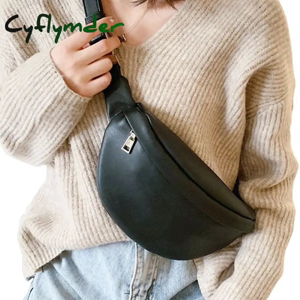 Cyflymder Casual Waist Bag Women Chest Shoulder Bags Female Pu Leather Belt Bolso Fanny Pack