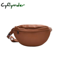 Cyflymder Casual Waist Bag Women Chest Shoulder Bags Female Pu Leather Belt Bolso Fanny Pack Auburn