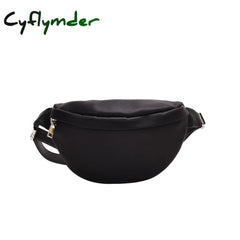 Cyflymder Casual Waist Bag Women Chest Shoulder Bags Female Pu Leather Belt Bolso Fanny Pack Black