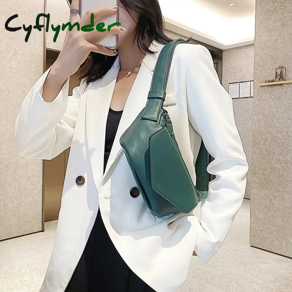 Cyflymder Casual Waist Bags For Women Leather Shoulder Bag Travel Small Chest Fanny Pack Belt