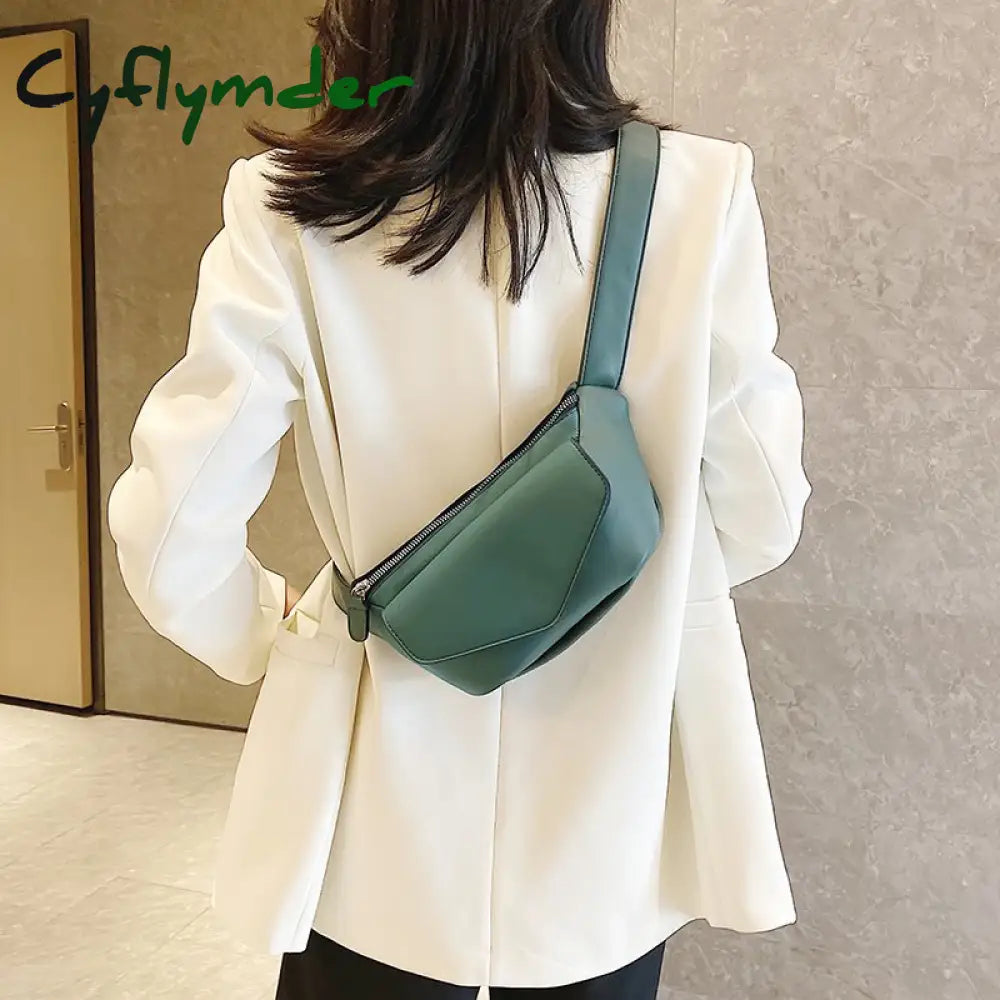 Cyflymder Casual Waist Bags For Women Leather Shoulder Bag Travel Small Chest Fanny Pack Belt