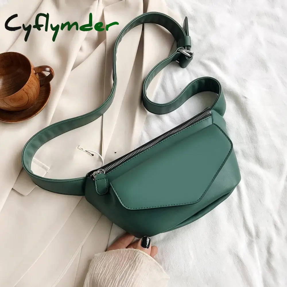 Cyflymder Casual Waist Bags For Women Leather Shoulder Bag Travel Small Chest Fanny Pack Belt