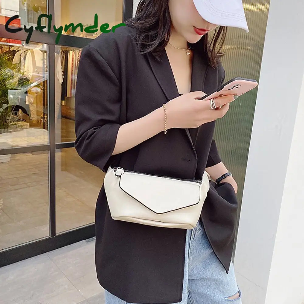 Cyflymder Casual Waist Bags For Women Leather Shoulder Bag Travel Small Chest Fanny Pack Belt