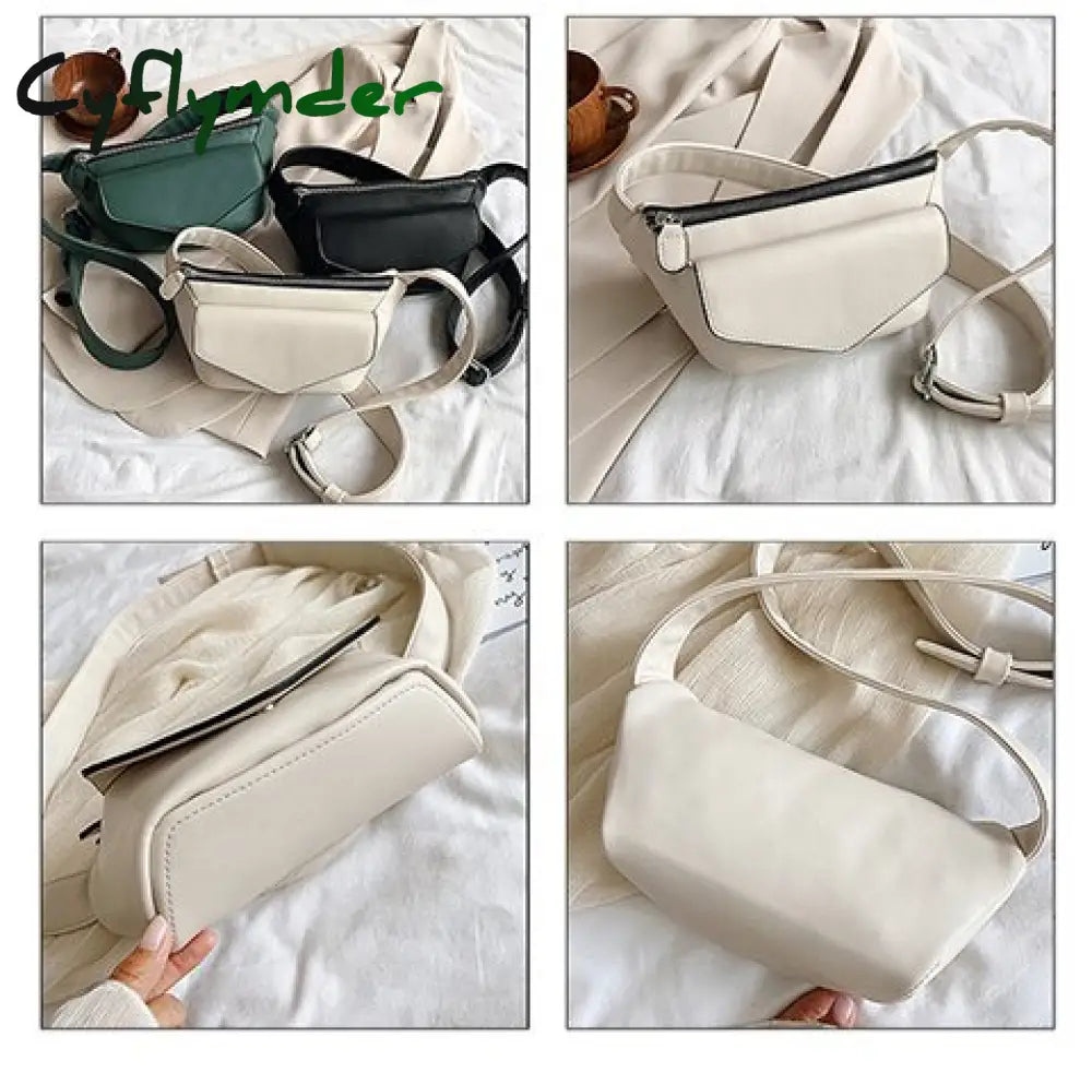 Cyflymder Casual Waist Bags For Women Leather Shoulder Bag Travel Small Chest Fanny Pack Belt