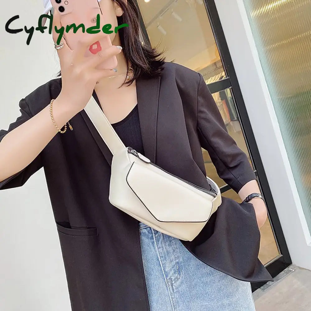 Cyflymder Casual Waist Bags For Women Leather Shoulder Bag Travel Small Chest Fanny Pack Belt